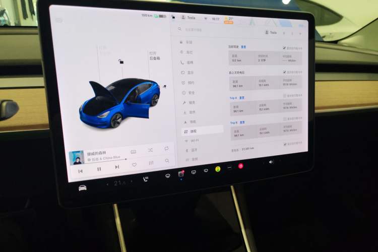 Used Tesla Model 3 2019 Standard Range Rear-Wheel Drive Upgraded Version (52 kWh) Audio And AC Panel