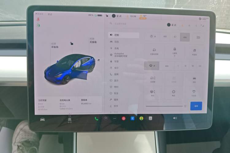 Used Tesla Model 3 2019 Long-Range All-Wheel-Drive Version Audio And AC Panel