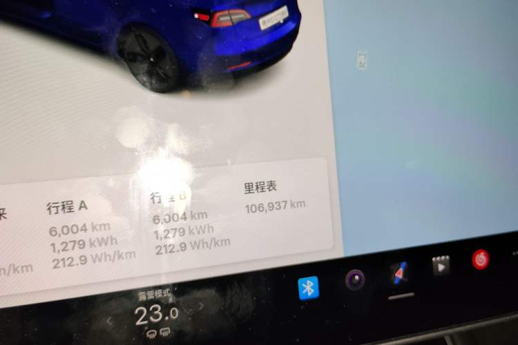 Used Tesla Model 3 2019 Long-Range All-Wheel-Drive Version Odometer Close Up
