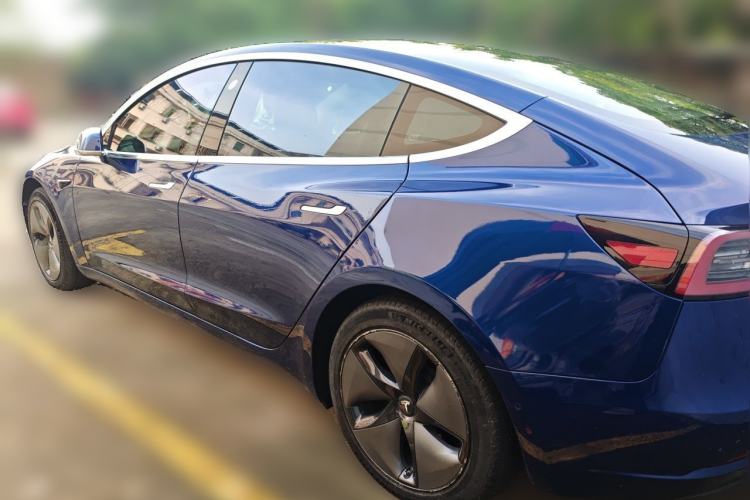 Used Tesla Model 3 2019 Long-Range Rear-Wheel-Drive Version Rear Left 45 Deg