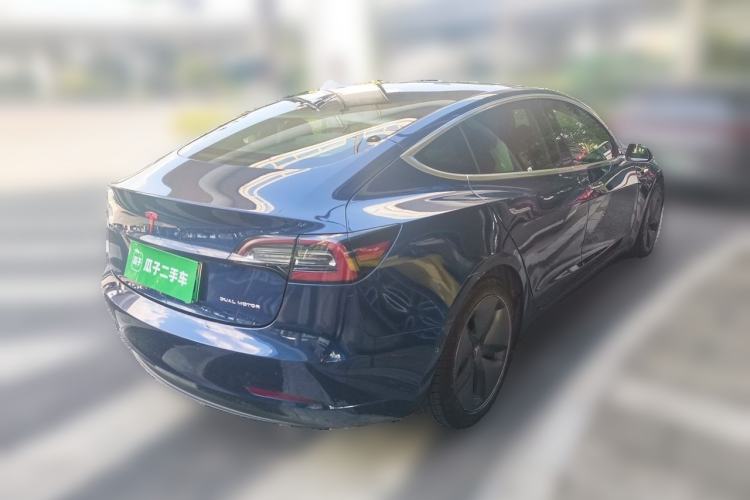 Used Tesla Model 3 2019 Long-Range All-Wheel-Drive Version Rear Right 45 Deg
