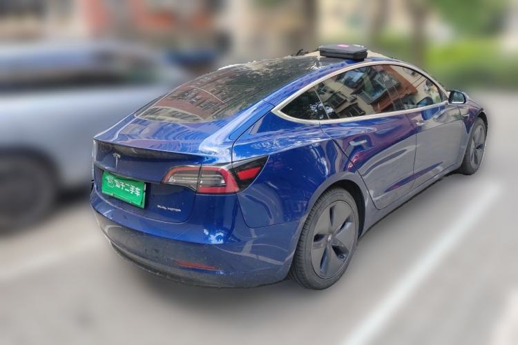 Used Tesla Model 3 2019 Long-Range All-Wheel-Drive Version Rear Right 45 Deg