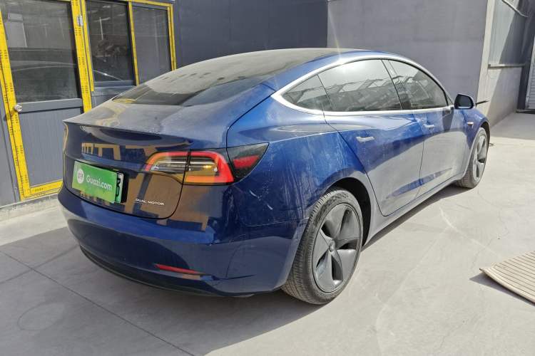 Used Tesla Model 3 2019 Long-Range All-Wheel-Drive Version Rear Right 45 Deg