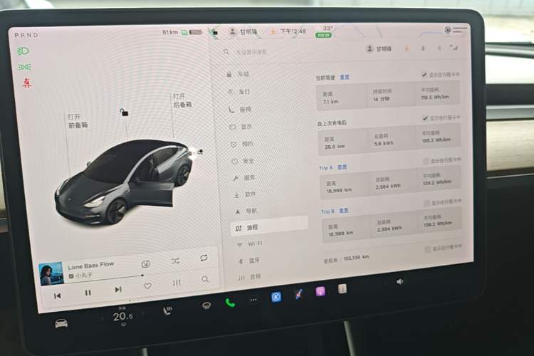 Used Tesla Model 3 2019 Standard Range Rear-Drive Upgraded Version Audio And AC Panel