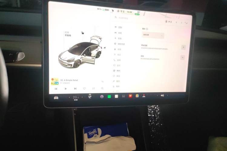 Used Tesla Model 3 2019 Long-Range All-Wheel-Drive Version Audio And AC Panel