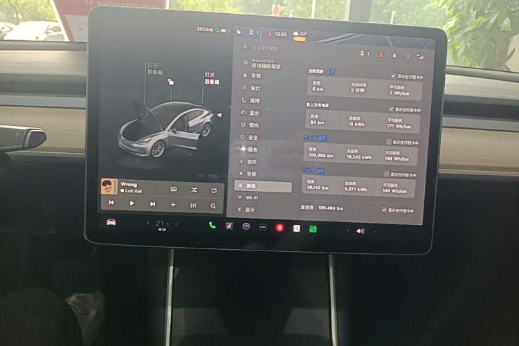 Used Tesla Model 3 2019 Long-Range Rear-Wheel-Drive Version Audio And AC Panel