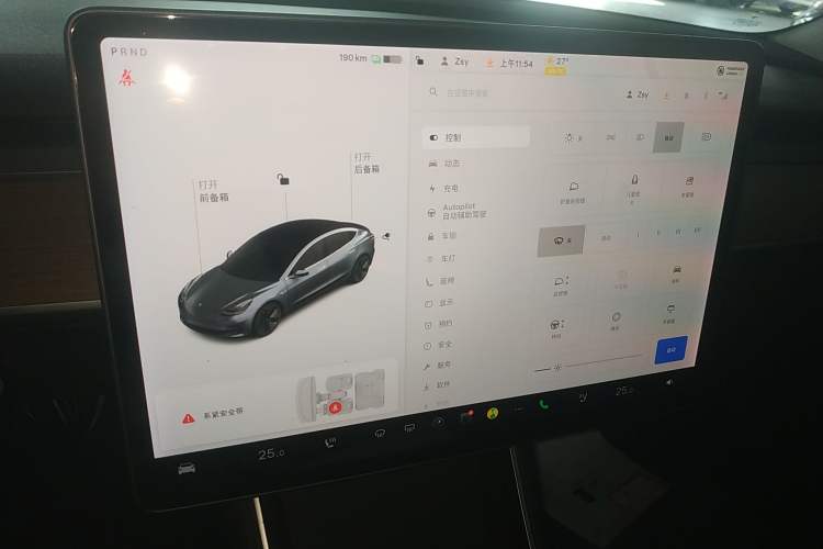 Used Tesla Model 3 2019 Long-Range Rear-Wheel-Drive Version Audio And AC Panel