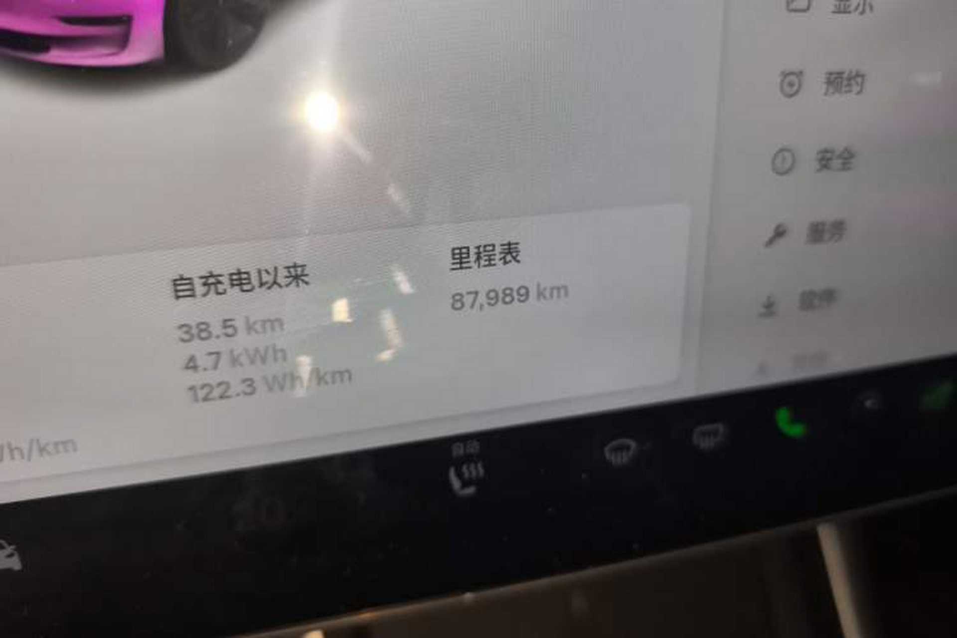 Used Tesla Model 3 2019 Standard Range Rear-Drive Upgraded Version Odometer Close Up