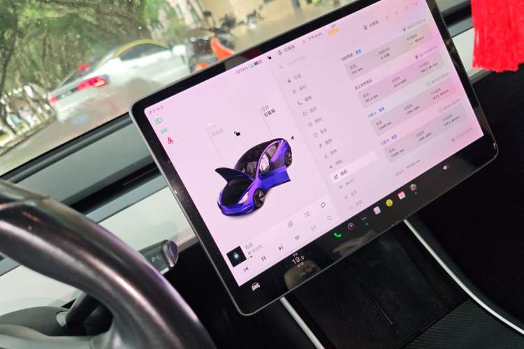 Used Tesla Model 3 2019 Long-Range Rear-Wheel-Drive Version Odometer Close Up
