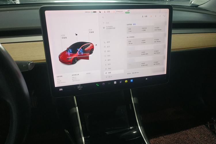 Used Tesla Model 3 2019 Long-Range Rear-Wheel-Drive Version Audio And AC Panel