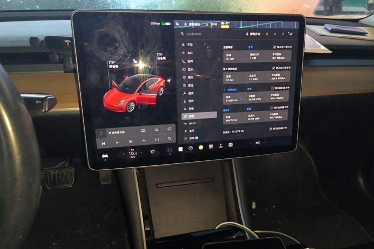 Used Tesla Model 3 2019 Long-Range Rear-Wheel-Drive Version Audio And AC Panel