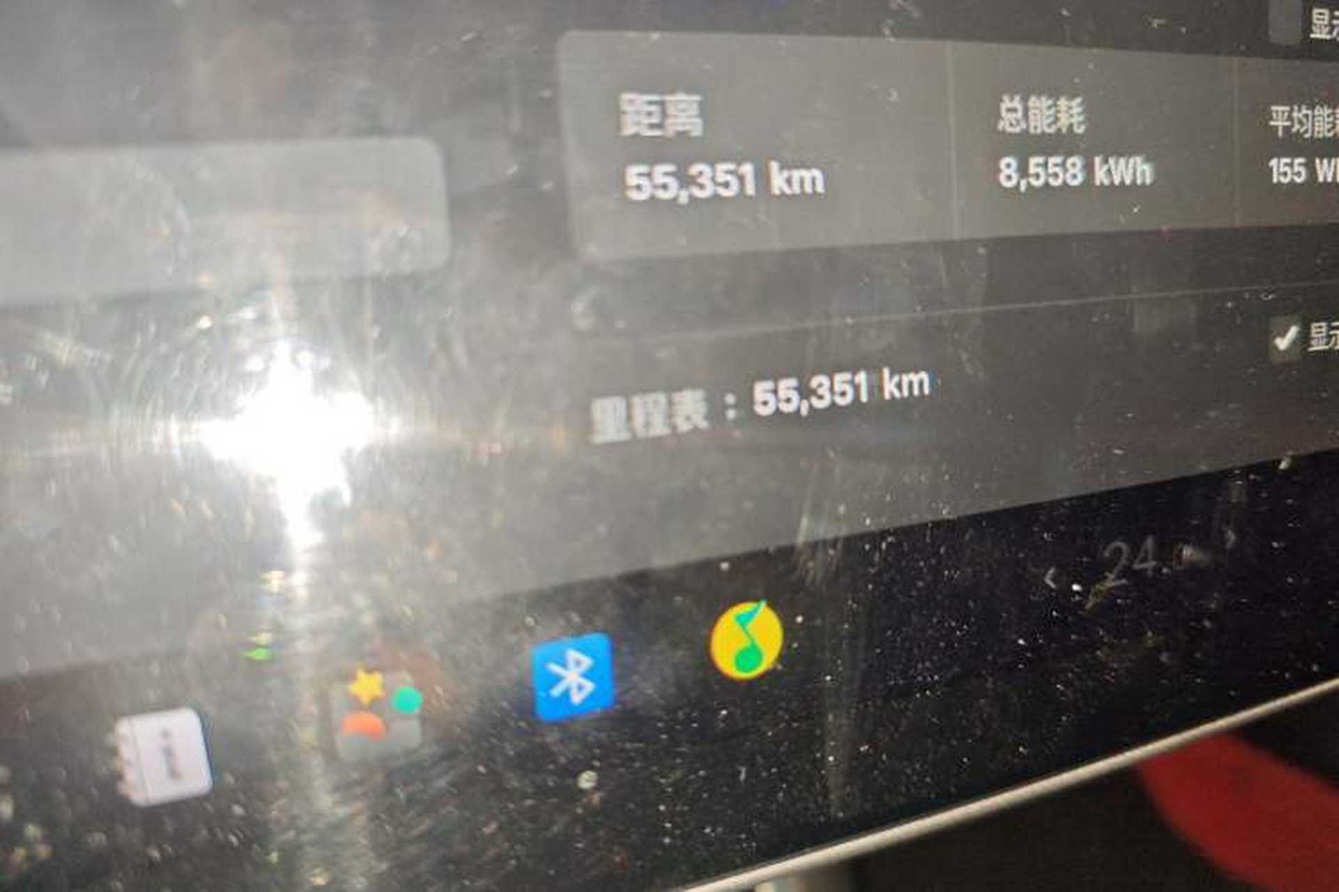 Used Tesla Model 3 2019 Long-Range All-Wheel-Drive Version Odometer Close Up
