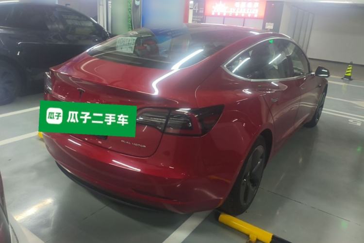 Used Tesla Model 3 2019 Long-Range All-Wheel-Drive Version Rear Right 45 Deg