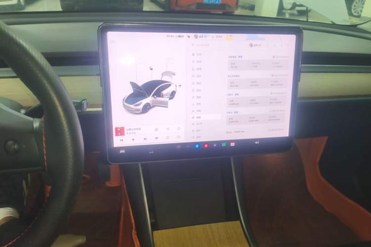 Used Tesla Model 3 2019 Long-Range All-Wheel-Drive Version Audio And AC Panel