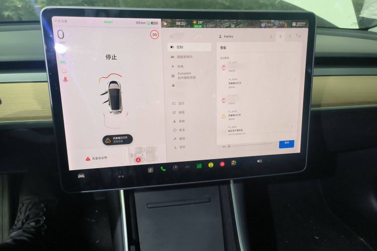 Used Tesla Model 3 2019 Long-Range Rear-Wheel-Drive Version Audio And AC Panel