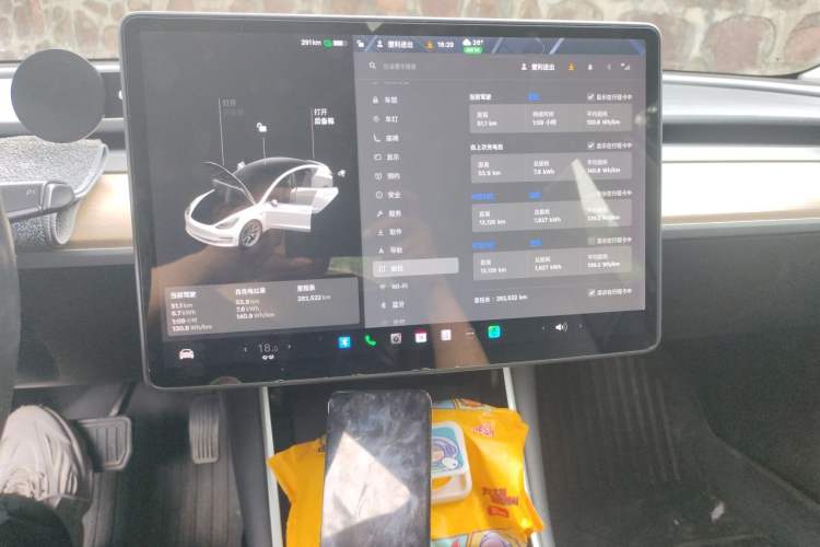 Used Tesla Model 3 2019 Long-Range Rear-Wheel-Drive Version Audio And AC Panel