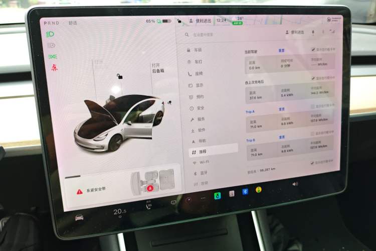 Used Tesla Model 3 2019 Standard Range Rear-Wheel Drive Upgraded Version (52 kWh) Audio And AC Panel