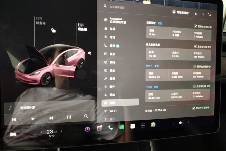 Used Tesla Model 3 2019 Long-Range All-Wheel-Drive Version Odometer Close Up