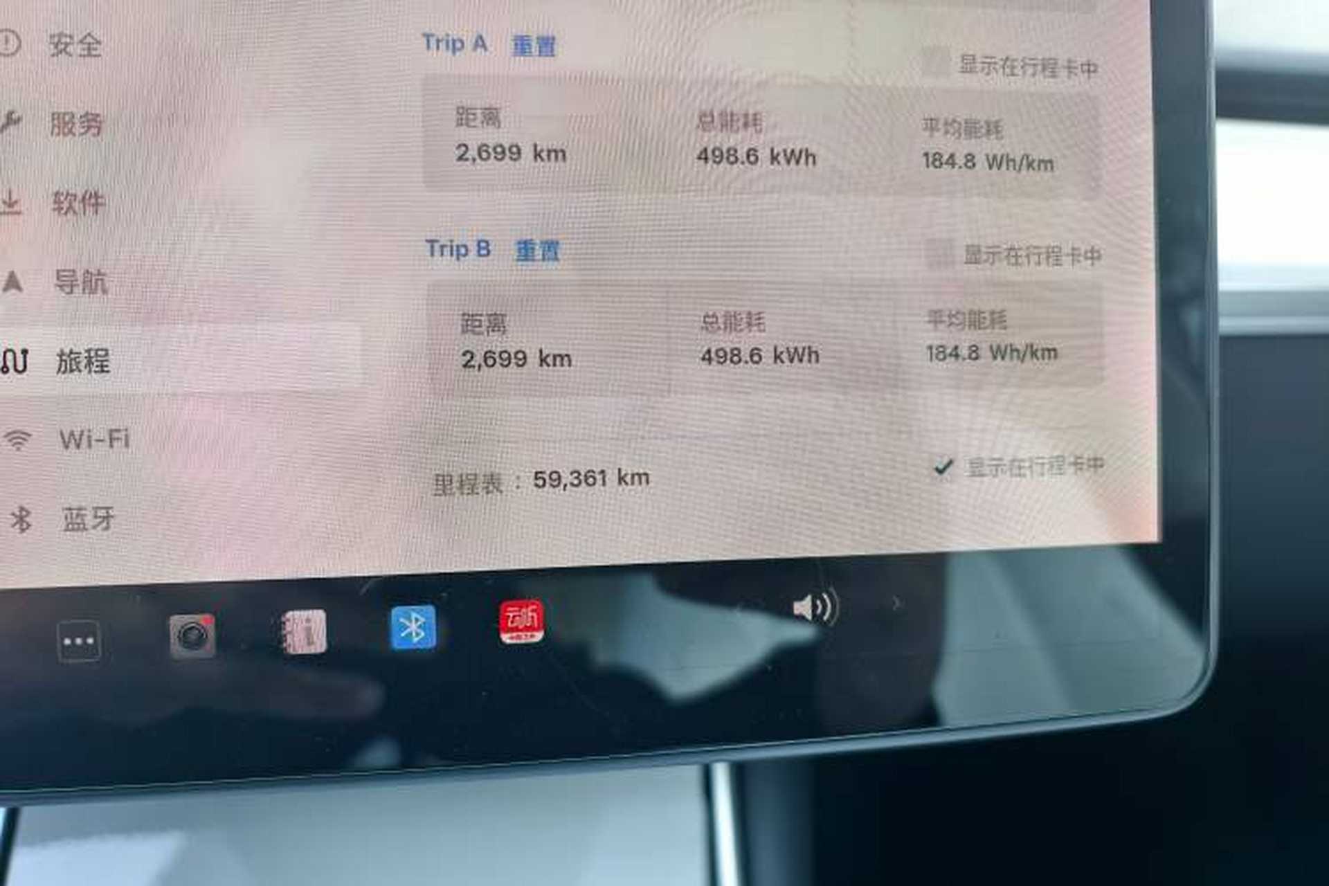 Used Tesla Model 3 2019 Performance High-Performance All-Wheel-Drive Version Odometer Close Up