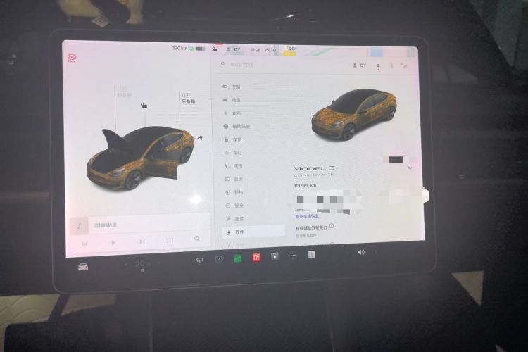 Used Tesla Model 3 2019 Long-Range Rear-Wheel-Drive Version Odometer Close Up