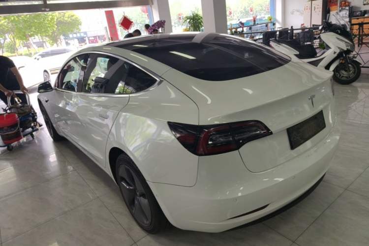 Used Tesla Model 3 2019 Long-Range Rear-Wheel-Drive Version Rear Left 45 Deg