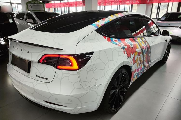 Used Tesla Model 3 2019 Long-Range All-Wheel-Drive Version Rear Right 45 Deg