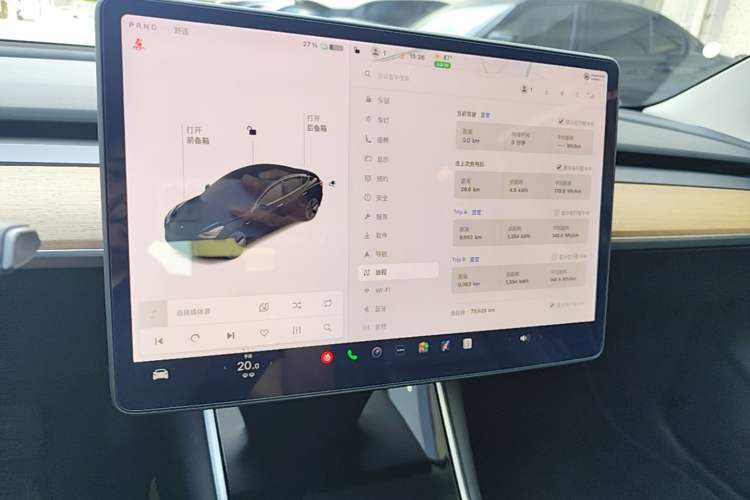 Used Tesla Model 3 2020 Standard Range Rear-Wheel Drive Upgraded Version Audio And AC Panel