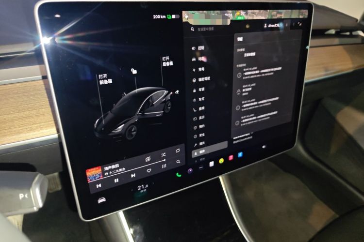 Used Tesla Model 3 2020 Long-Range Rear-Wheel-Drive Version Audio And AC Panel
