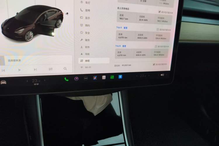 Used Tesla Model 3 2020 Standard Range Rear-Wheel Drive Upgraded Version Odometer Close Up