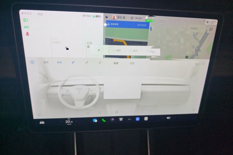 Used Tesla Model 3 2020 Long-Range Rear-Wheel-Drive Version Audio And AC Panel