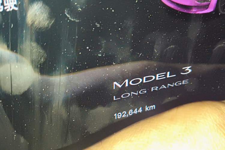 Used Tesla Model 3 2020 Refreshed Version Long-Range Rear-Wheel Drive Odometer Close Up