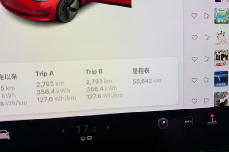 Used Tesla Model 3 2020 Standard Range Rear-Wheel Drive Upgraded Version Odometer Close Up