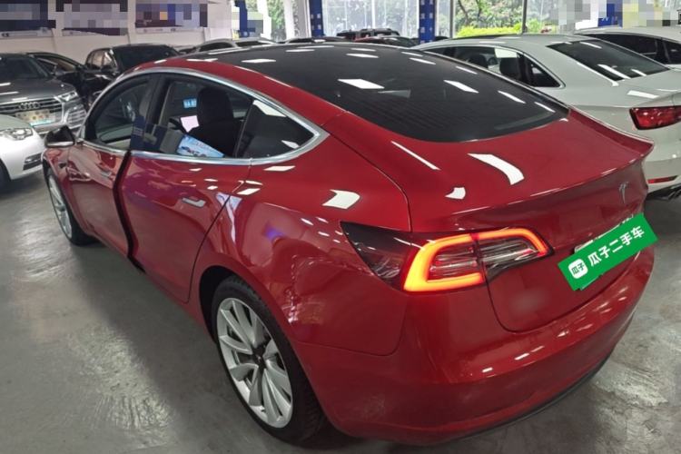 Used Tesla Model 3 2020 Long-Range Rear-Wheel-Drive Version Rear Left 45 Deg