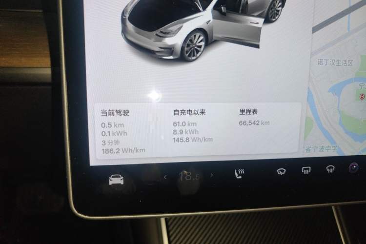 Used Tesla Model 3 2020 Standard Range Rear-Wheel Drive Upgraded Version Odometer Close Up
