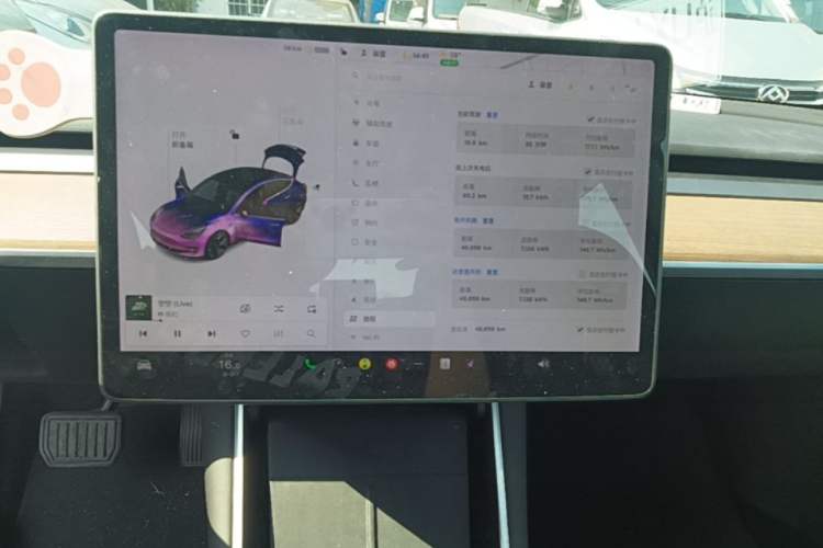 Used Tesla Model 3 2020 Standard Range Rear-Wheel Drive Upgraded Version Audio And AC Panel