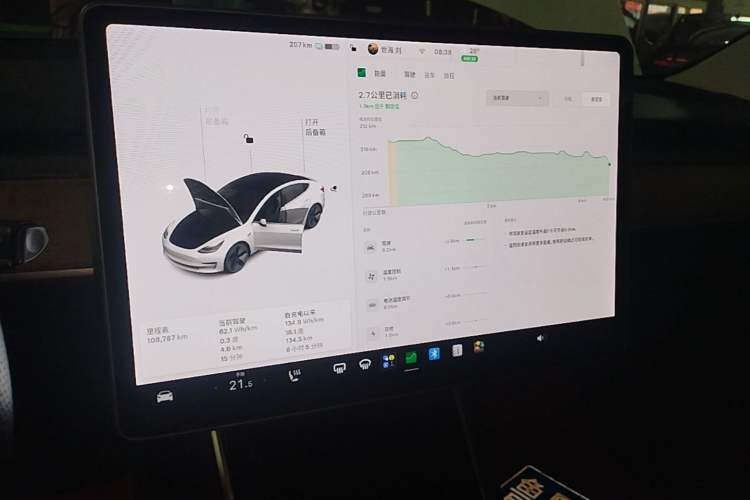 Used Tesla Model 3 2020 Revised Version Standard Range Rear-Wheel Drive – Upgraded Edition Audio And AC Panel