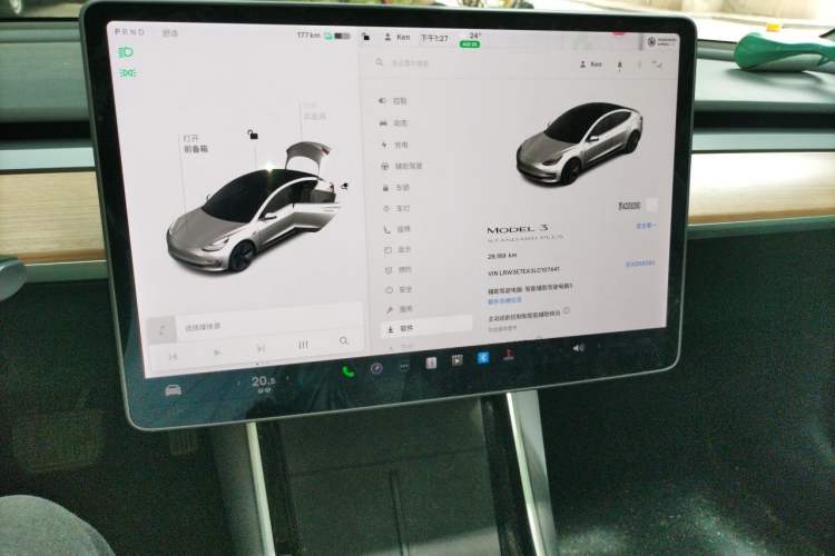 Used Tesla Model 3 2020 Standard Range Rear-Wheel Drive Upgraded Version Audio And AC Panel