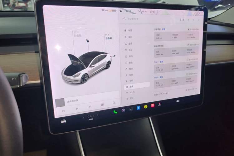 Used Tesla Model 3 2020 Standard Range Rear-Wheel Drive Upgraded Version Audio And AC Panel