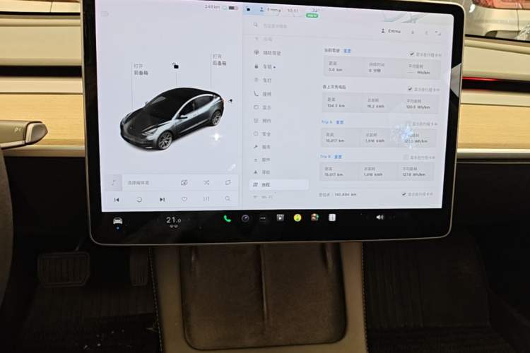 Used Tesla Model 3 2021 Standard Range Rear-Wheel Drive Upgraded Version 3D6 Audio And AC Panel