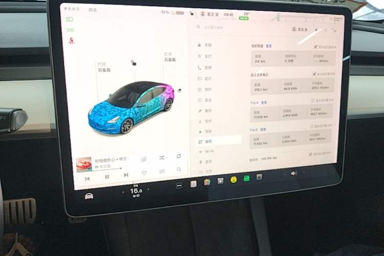 Used Tesla Model 3 2021 Performance High-Performance All-Wheel-Drive Version 3D6 Audio And AC Panel