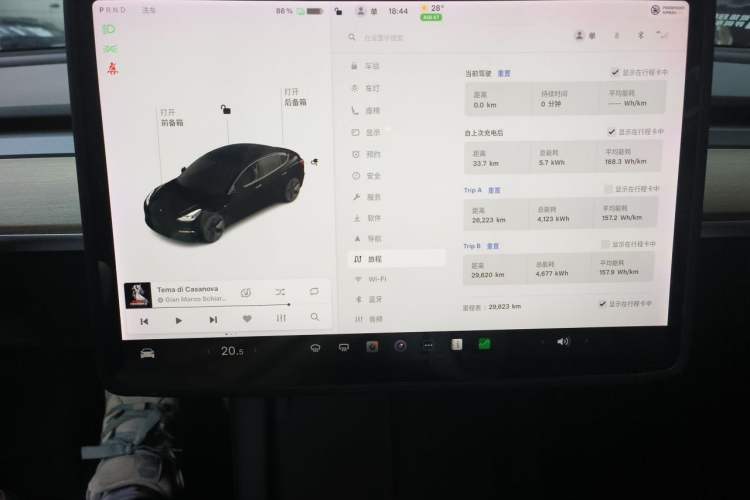Used Tesla Model 3 2021 Standard Range Rear-Drive Upgraded Version Audio And AC Panel