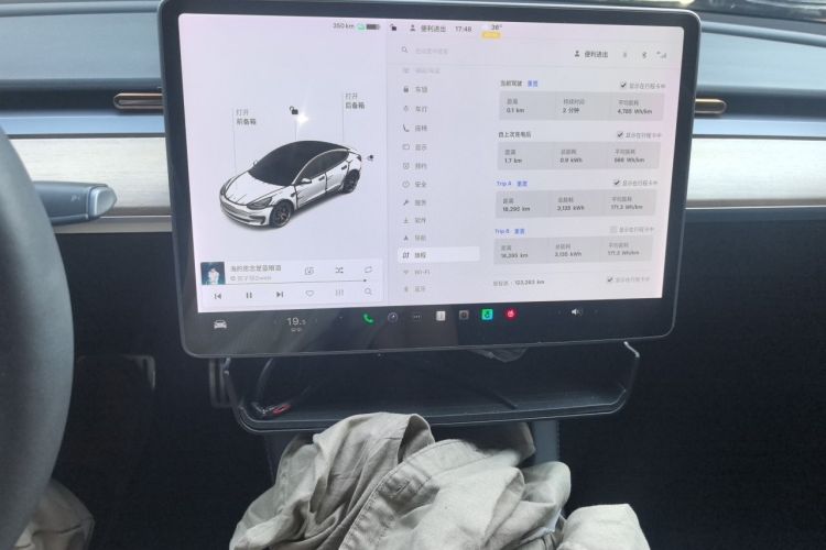 Used Tesla Model 3 2021 Performance High-Performance All-Wheel-Drive Version 3D6 Audio And AC Panel