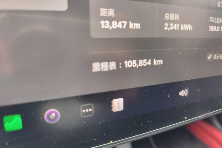 Used Tesla Model 3 2021 Performance High-Performance All-Wheel-Drive Version Odometer Close Up