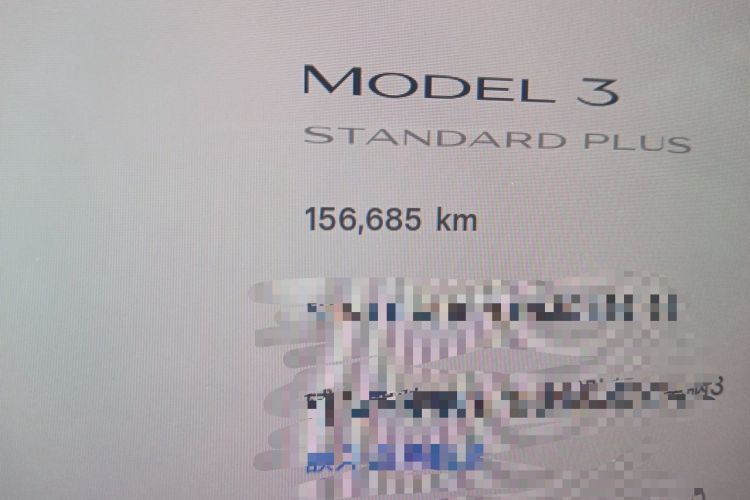 Used Tesla Model 3 2021 Standard Range Rear-Wheel Drive Upgraded Version 3D6 Odometer Close Up