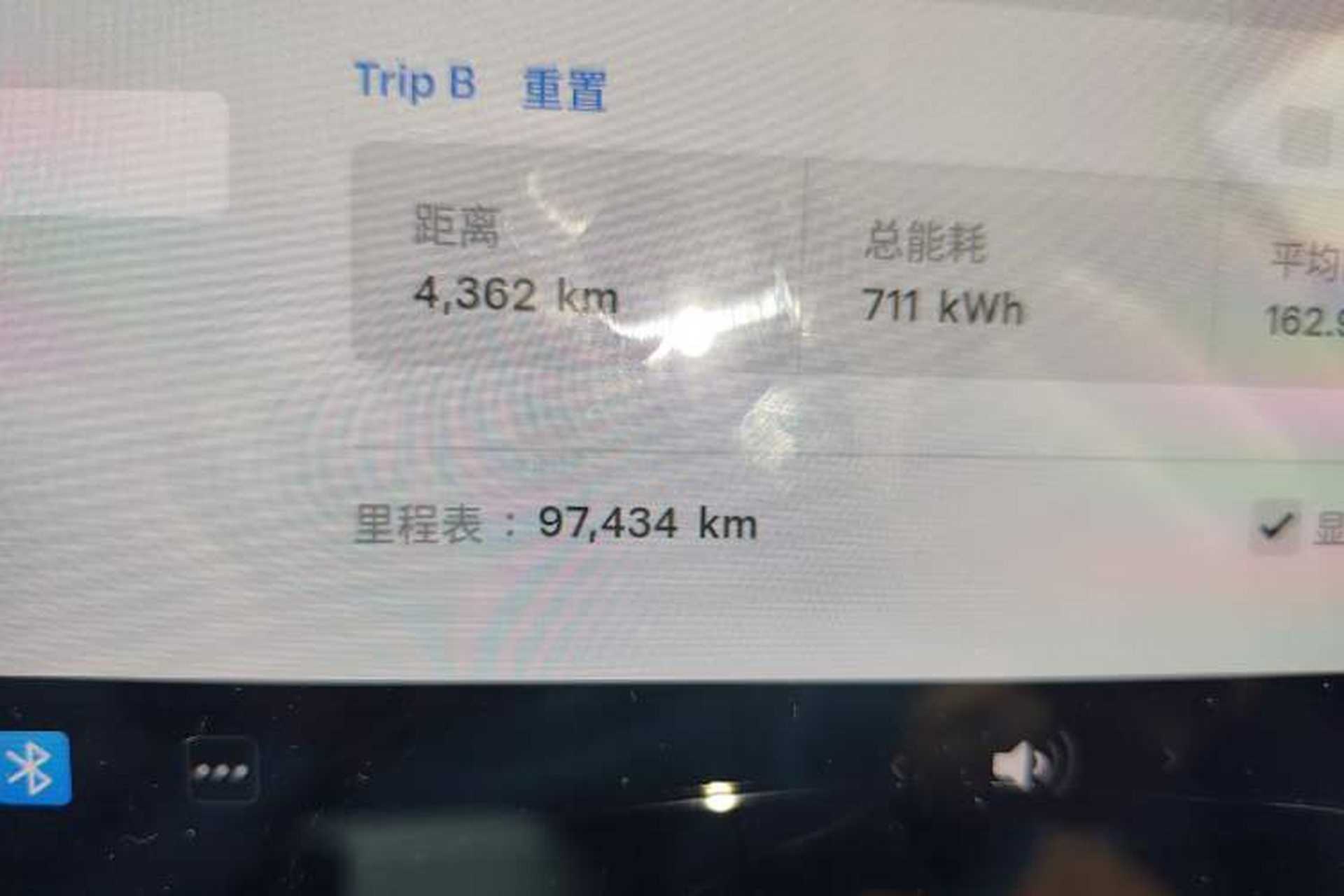 Used Tesla Model 3 2021 Performance High-Performance All-Wheel-Drive Version Odometer Close Up