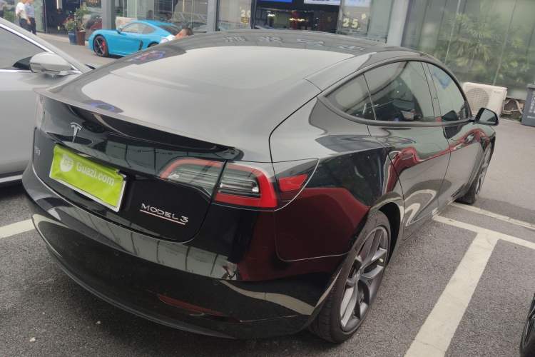 Used Tesla Model 3 2021 Performance High-Performance All-Wheel-Drive Version 3D6 Rear Right 45 Deg