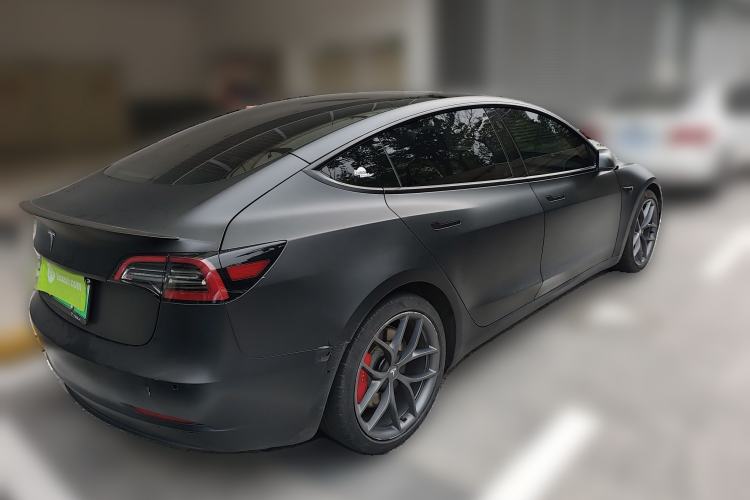 Used Tesla Model 3 2021 Performance High-Performance All-Wheel-Drive Version Rear Right 45 Deg