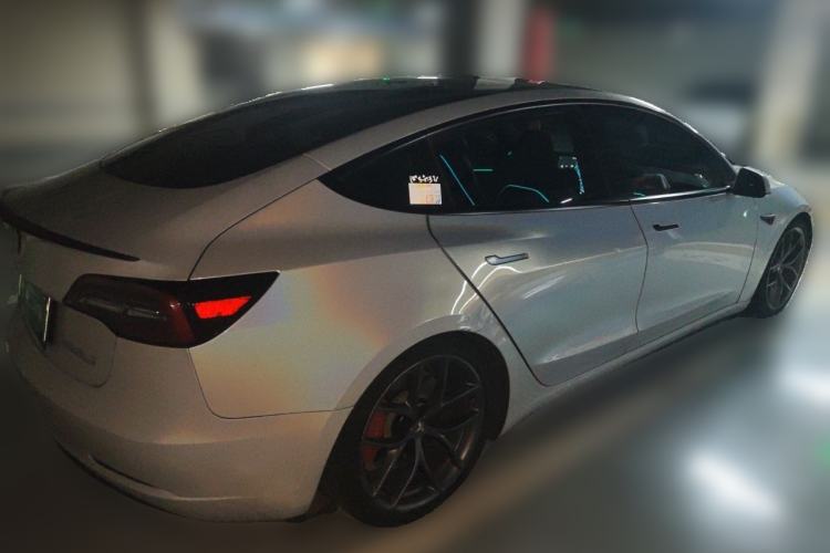 Used Tesla Model 3 2021 Performance High-Performance All-Wheel-Drive Version Rear Right 45 Deg