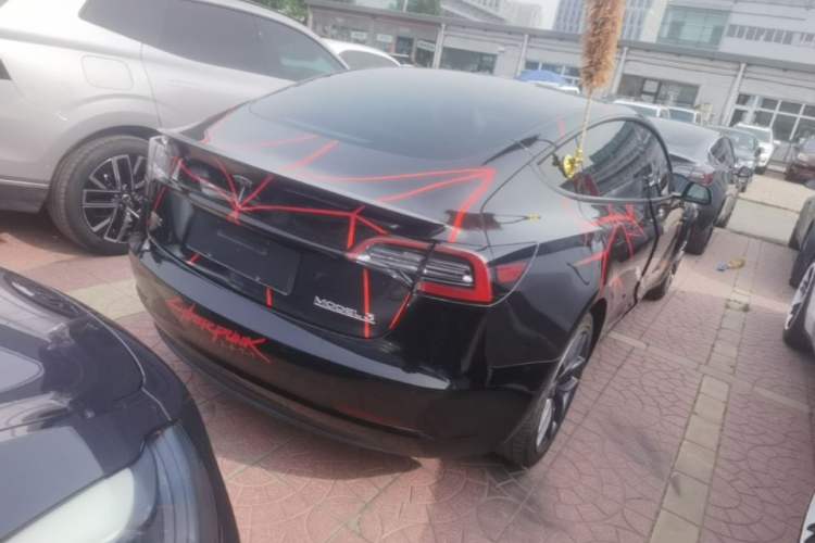 Used Tesla Model 3 2021 Performance High-Performance All-Wheel-Drive Version 3D6 Rear Right 45 Deg