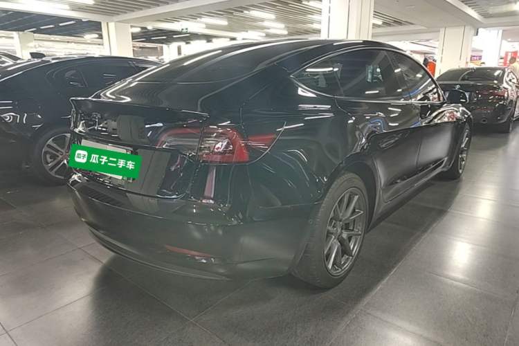 Used Tesla Model 3 2021 Standard Range Rear-Drive Upgraded Version Rear Right 45 Deg